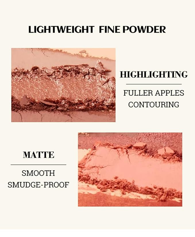 MAEPEOR Matte Face Blush 8 Colors Lightweight Natural Look Face Blush Long-Lasting and Highly Pigmented Powder Blush for Cheeks (Color 05)-Velvo Beauty
