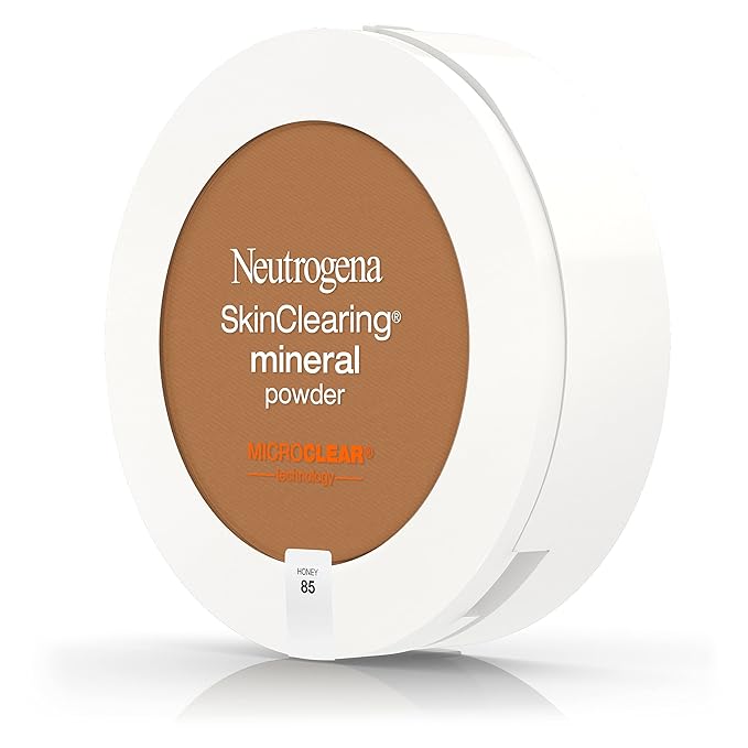Neutrogena SkinClearing Mineral Acne-Concealing Pressed Powder Compact, Shine-Free & Oil-Absorbing Makeup with Salicylic Acid to Cover, Treat & Prevent Acne Breakouts, Honey 85,.38 oz-Velvo Beauty