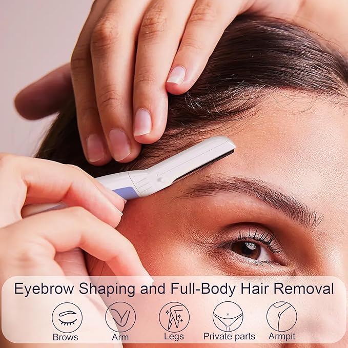 Face Razors for Women, Dermaplane Razor for Women Face, Eyebrow Razor, Dermaplaning Tool, Skin Safe Microblades, Peach Fuzz Remover (12ct, Aegean Frost)-Velvo Beauty