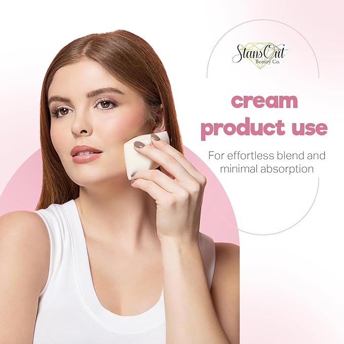 StansOut Beauty Sponge 4-Pack – Streak-Free, Airbrushed Finish | Reusable, Quick-Drying, Latex-Free | Multi-Angle Blending Sponge for Cream, Liquid & Powder | Pro Makeup Applicator-Velvo Beauty