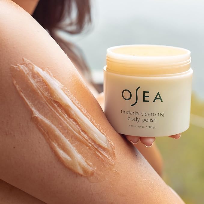 OSEA Undaria Cleansing Body Polish 10oz - Spa-Worthy AHA Body Exfoliator with Pumice and Seaweed-Velvo Beauty