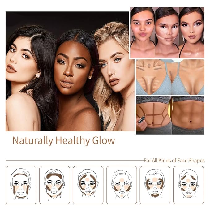 evpct 2In1 Face Cream Contour Stick Makeup Highlighter Highlight Brown Creme Cheek Contour Sticks contorno en crema Bronzer Bronzing Foundation Stick Kit Illuminator Long Lasting,02 Pearl White Coffee-Velvo Beauty
