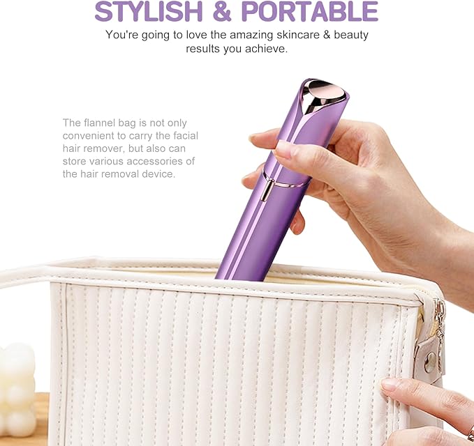 Women Facial Hair Removal Device Battery Operated with 2 Replacement Heads, Painless Womens Face Shaver for Chin Upper Lips Peach Fuzz-Velvo Beauty