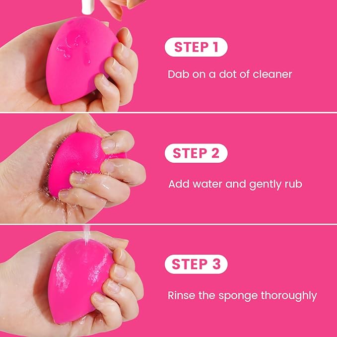 BEAKEY 5 Pcs Makeup Sponges, Latex-Free Beauty Sponge for Flawless Liquid, Cream, and Powder Application, Rose Pink Sponges-Velvo Beauty