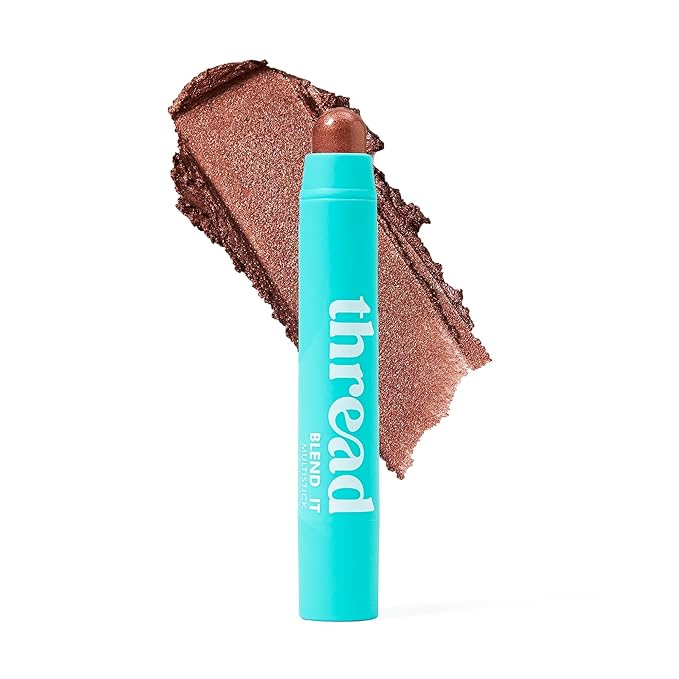 Thread Beauty Blend It Multi-Stick, Creamy, Buildable Color and Highlighter for Eyes, Cheeks, and Face, Soft - Brown Shimmer-Velvo Beauty