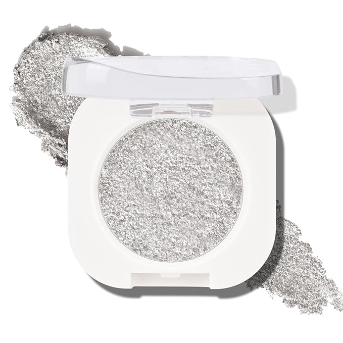 KYDA Single Glitter Eyeshadow, Metallic Silver Eyeshadow, Ultra-fine Lightweight Powder, Sparkling Blendable Formula, Daily Glossy Eyes Makeup, Cold Brew-Velvo Beauty