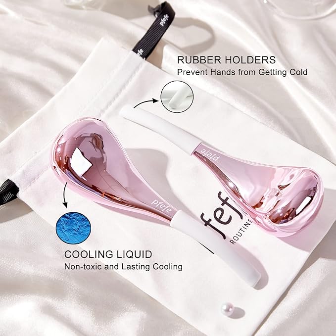 Cryo Sticks for Face, Ice Globes Cryo Globes for Facials, Esthetician Supplies Gifts, Unbreakable Stainless Steel Ice Roller Cooling Spa Balls with Storage Case-Velvo Beauty