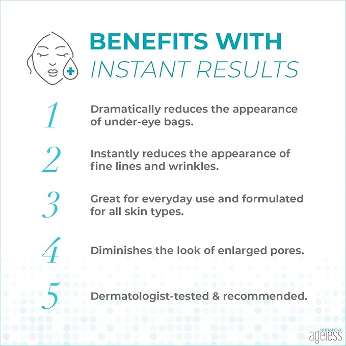 Instantly Ageless Facelift - Instant Eye Bag Remover Puffiness - 10 Vials - Instant Under Eye Bags Remover - Wrinkle Tightener - Instant Wrinkle Remover for Face Instant Lift-Velvo Beauty