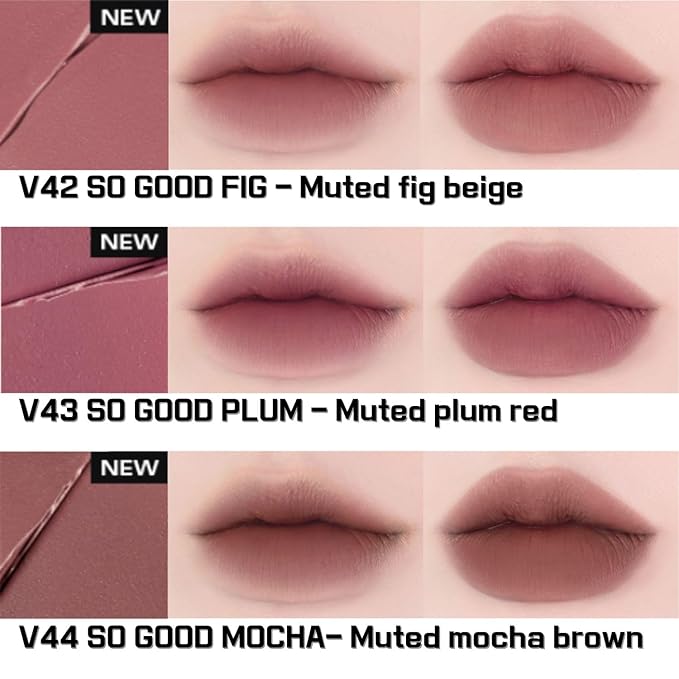 BBIA Last Velvet Tint - Soft & Creamy Matte Finish Lip Stain, Blur Effect with Velvety Texture, Long-Lasting, High Pigment, Lightweight, Non-Drying, Vegan, Korean Lip Makeup (V42 SO GOOD FIG)-Velvo Beauty