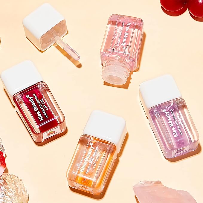 Plumping Lip Oil,Lip Gloss Hydrating Tinted Lip Balm Lip Care Transparent Toot Lip Oil Tinted Lip Glow Oil Long Lasting Nourishing Non-sticky Repairing Lightening Lip Lines Shine Primer Lip Tint(Grape)-Velvo Beauty