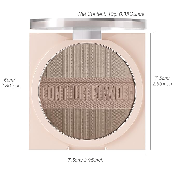 Contour Powder Makeup Palette Matte Face Sculpting Shading Silky Smooth Tone Tuning Flawless Pressed Powder Bronzer, 02 Grey Brown-Velvo Beauty