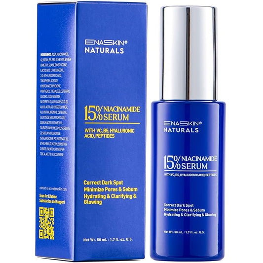 Niacinamide Serum 15% for Face – Dark Spot Corrector, Pore Minimizer, Oil & Blemish Control, Brightening & Hydrating with Vitamin C, B5, Peptides & Hyaluronic Acid – 1.7 Fl Oz-Velvo Beauty
