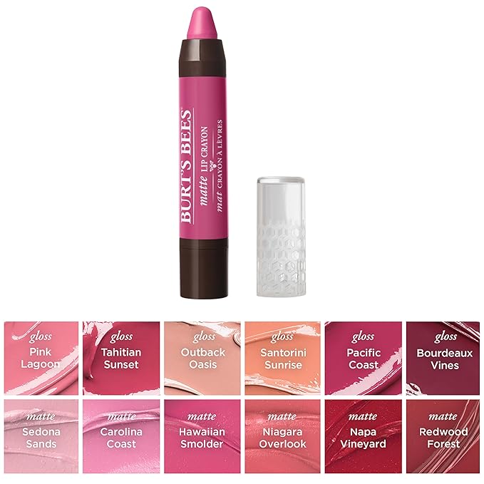 Burt’s Bees 100% Natural Origin Moisturizing Matte Lip Crayon, Hawaiian Smolder - 1 Crayon-Velvo Beauty