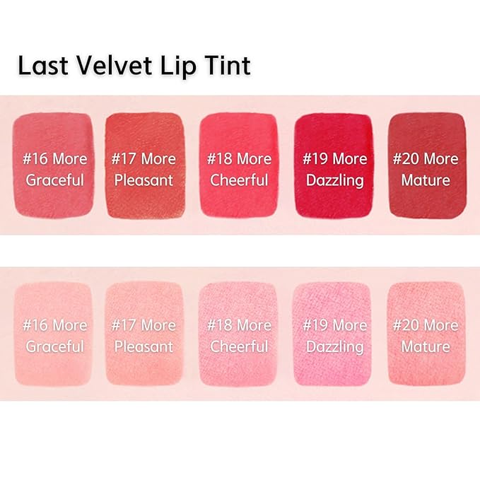 BBIA Last Velvet Lip Tint - Soft & Creamy Matte Finish Lip Stain, Blur Effect with Velvety Texture, Long-Lasting, High Pigment, Lightweight, Non-Drying, Korean Lip Makeup (20 MORE MATURE)-Velvo Beauty