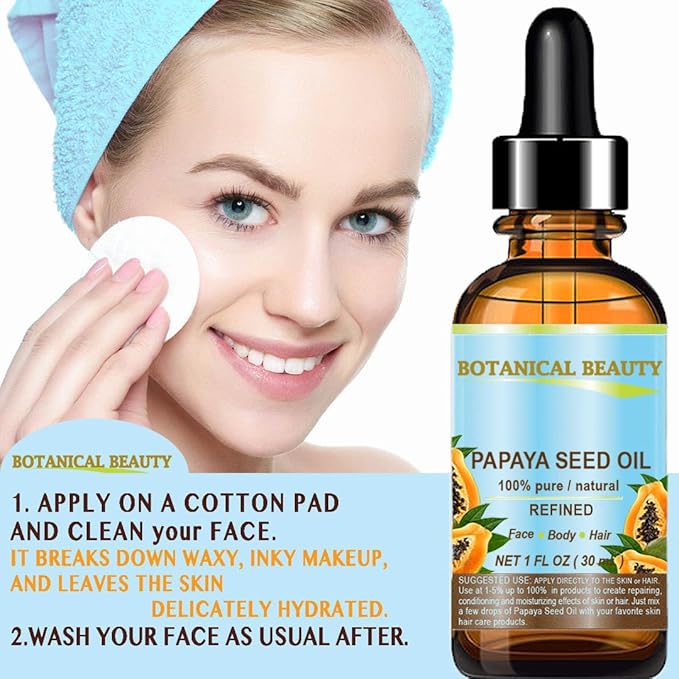 PAPAYA SEED OIL. 100% Pure / Natural / Undiluted /Refined Cold Pressed Carrier Oil. 0.5 Fl.oz.- 15 ml. For Skin, Hair And Lip Care.-Velvo Beauty