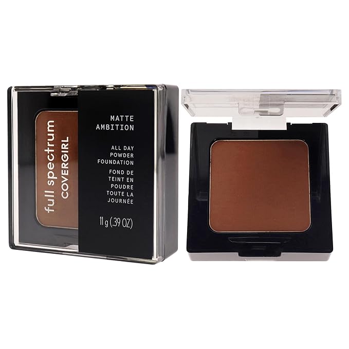 COVERGIRL Matte Ambition, All Day Powder Foundation, Deep Cool 3, 0.38 Ounce-Velvo Beauty