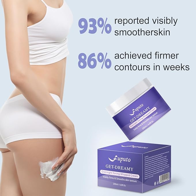 Get Dreamy Overnight Toning Whip - Body Firming Cream for Women, 6.76 oz Sleep & Sculpt Night Cream, Reduces the Appearance of Body Skin Laxity for Mulated for All Skin Types (200ml)-Velvo Beauty