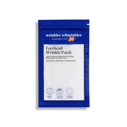 Wrinkles Schminkles Forehead Wrinkle Patches, 1-Pack, Reusable Hypoallergenic Silicone Smoothing Pads for Reducing Frown Lines & Face Lift Overnight-Velvo Beauty