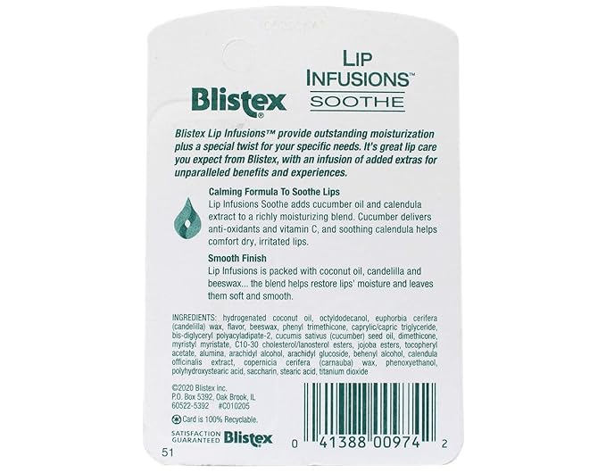 Blistex Lip Infusions Soothe Lip Moisturizer 0.13 Ounce-Velvo Beauty