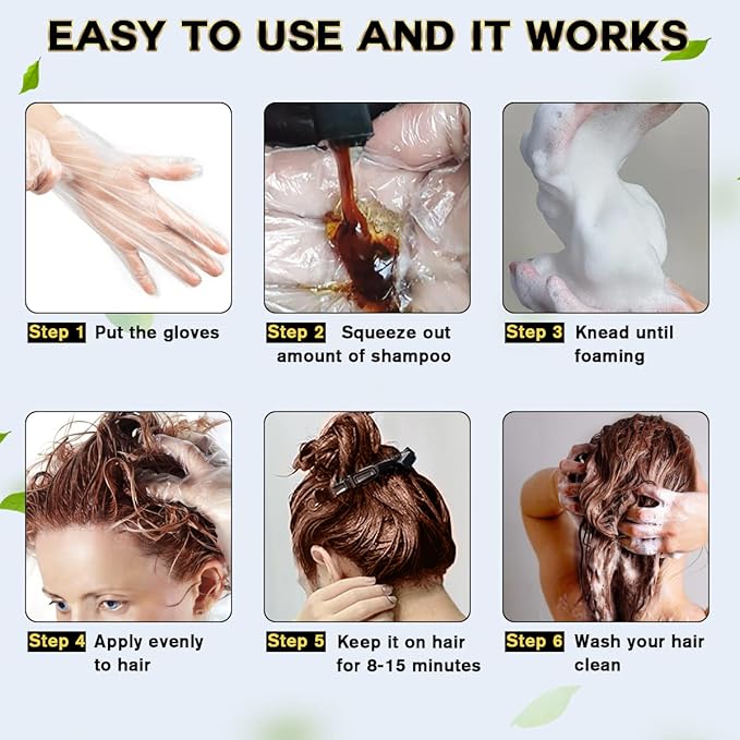 Dark Brown Hair Dye Shampoo 3 in 1 for Gray Coverage for Women Instant Natural Hair Color Shampoo Semi Permanent 500ML - Champu Para Canas Mujer-Velvo Beauty
