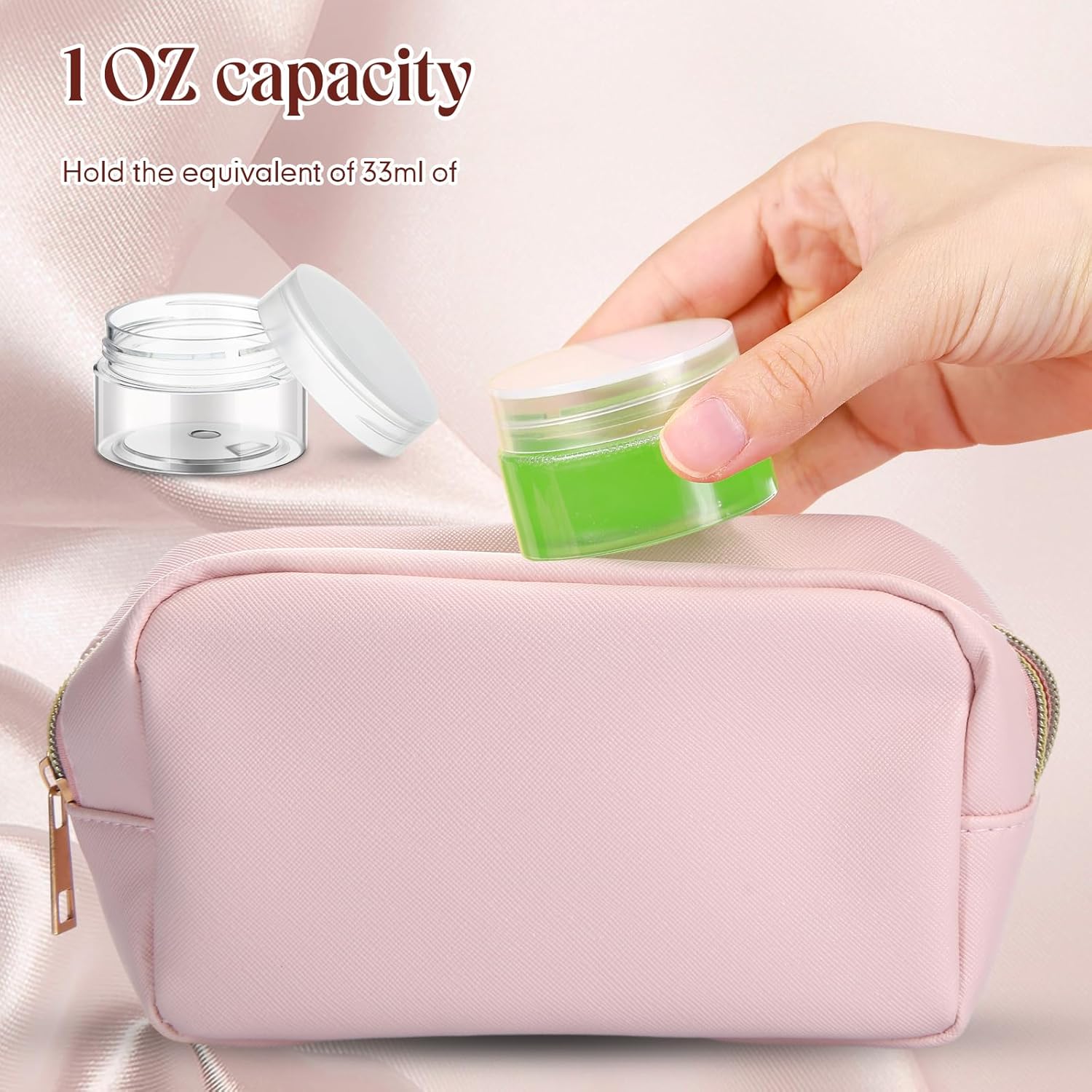 SATINIOR 100 Pcs Plastic Jars with Lids Small Containers Lids Wide Mouth Small Plastic Containers for Lotion Cream Rhinestones Body Butters Travel Storage(1 oz,Clear)-Velvo Beauty