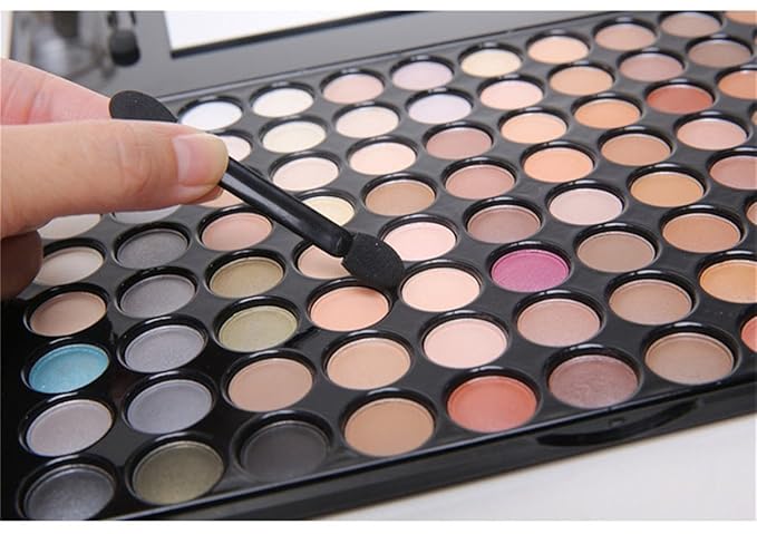 Naked Nude Eyeshadow Palette with Mirror and Eyeshadow Applicators, 88 Color Neutral Warm Matte Shimmer Eye Shadow Palette Makeup for Brown, Green, Blue, Hazel, Grey Eyes Makeup Kit for Women-Velvo Beauty