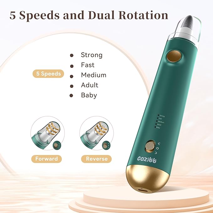 Electric Nail Drill, 8-in-1 Cordless Electric Nail File with LED Light, 5 Speeds Rechargeable Manicure and Pedicure Kit Hand Foot Care Tool for Nail Grinder Trim Polish for Women Baby-Velvo Beauty