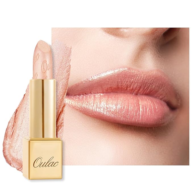 Oulac Glitter Lipstick for Women with Metallic 3D Shine Lightweight Hydrating Formula, High Impact Lip Color, Vegan Beauty, Sheer Coverage Lip Makeup, Christmas Gifts for Women, Free to be(26)-Velvo Beauty