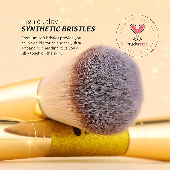 DUcare Foundation Powder Brush Double Ended Blush Makeup Brushes, Duo Bronzer Blush ideal for cream or powder-Velvo Beauty