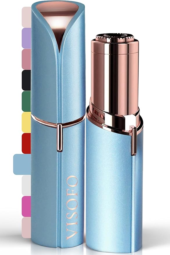 Facial Hair Removal for Women | Electric Razor Device Small Mustache Dermaplaning Remover Tools Tweezers Epilator Trimmer Face Dermaplane Shavers Beauty Gadgets Set Accessories by VISOFO (Topaz)-Velvo Beauty