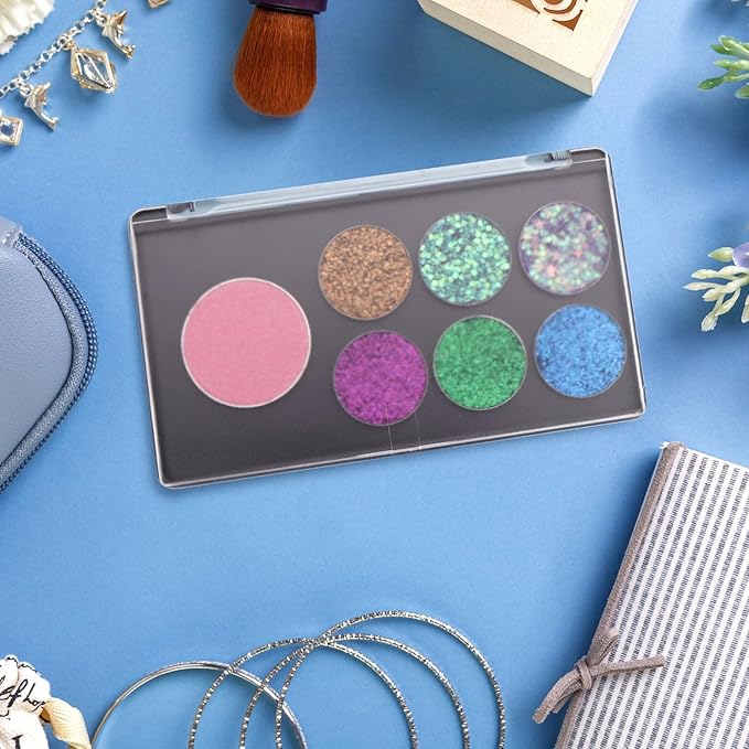 Magnetic Makeup Palette with Frosted Clear Top, 5 Pack Empty Eyeshadow Palettes depots Travel Storage Box for DIY Cosmetics Bronzer Highlights Powder (Small Palette - 5.5" x 3.1")-Velvo Beauty