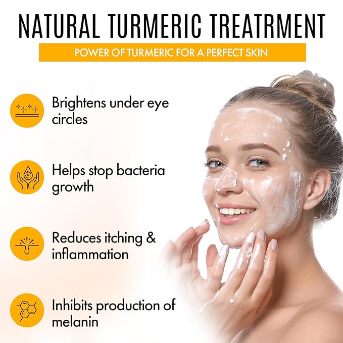 Turmeric Skincare Set - Turmeric Skin Care Products Brightening & Acne - Turmeric Skin Care Kit, Turmeric Skin Care Set - Turmeric Cleanser, Body Scrub, Face Cream & Facial Serum-Velvo Beauty