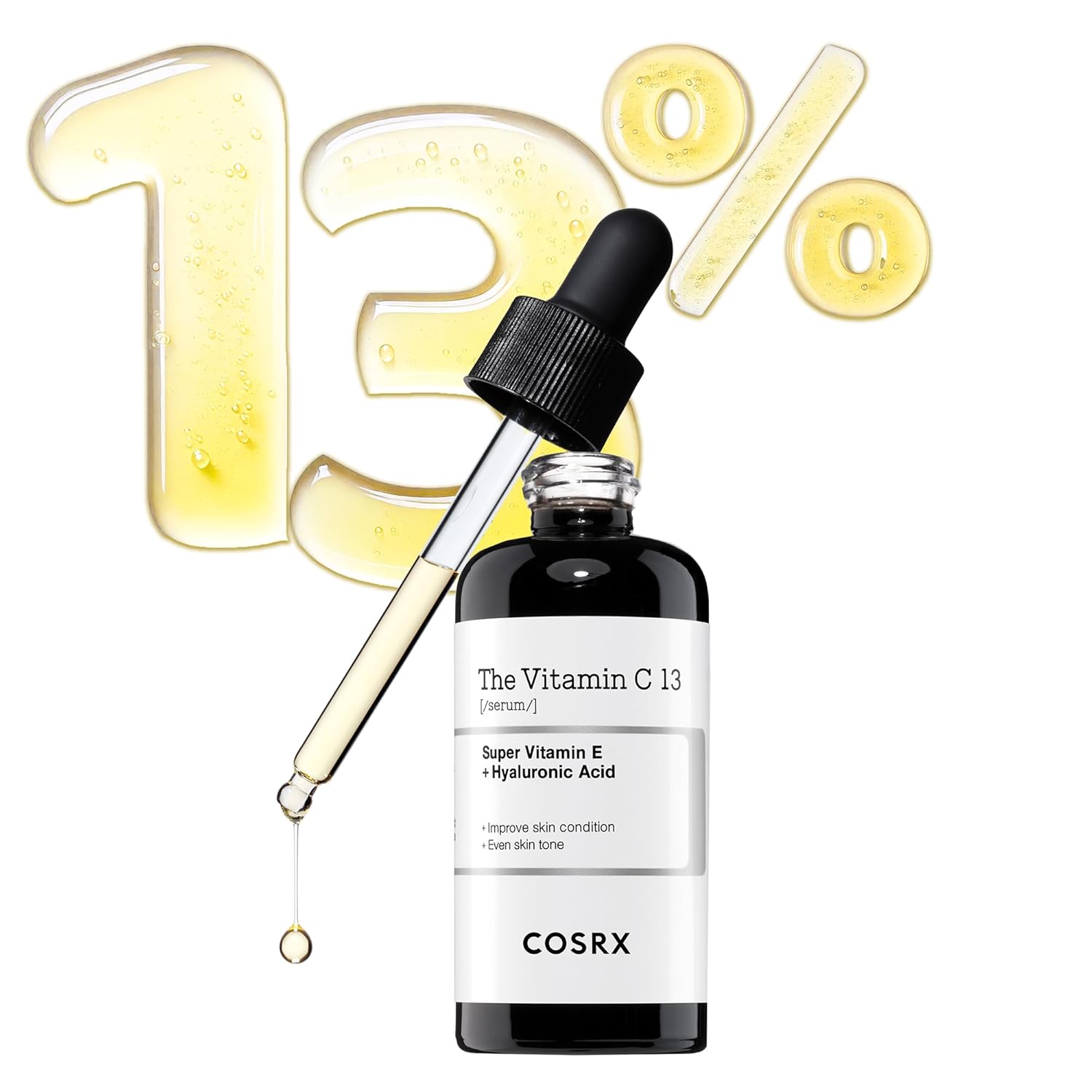 COSRX Pure Vitamin C 13% Serum with Vitamin E & Hyaluronic Acid, Hydrating Facial Serum for Fine Lines, Uneven Skin Tone & Dull Skin, 0.67fl.oz/20ml, Korean Skin Care-Velvo Beauty