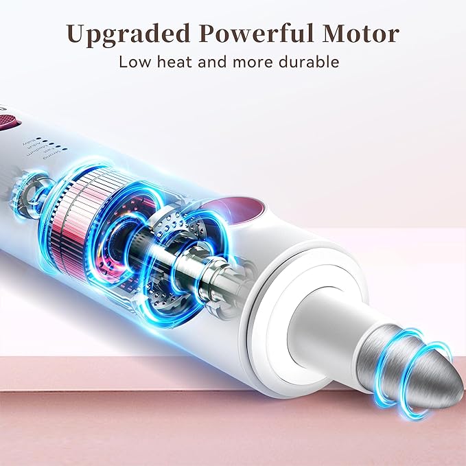 Electric Nail Drill, 8-in-1 Cordless Electric Nail File with LED Light, 5 Speeds Rechargeable Manicure and Pedicure Kit Hand Foot Care Tool for Nail Grinder Trim Polish for Women Baby-Velvo Beauty