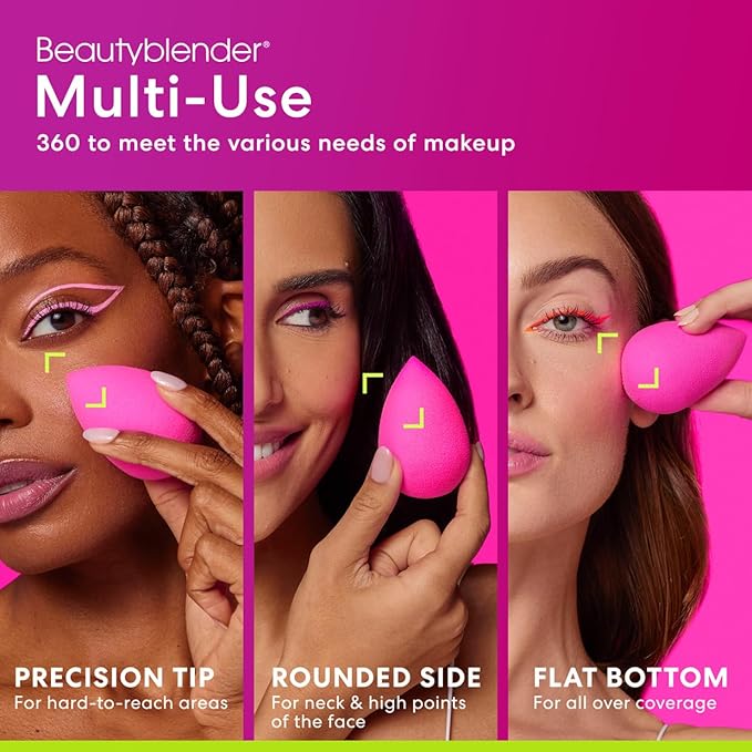 Beautyblender® | Original Pink Beauty Blender Makeup Sponge, Super-Soft Foam Easily Blends Foundations, Powders & Creams, Made in USA, Reusable, Washable, Streak Free Application, Vegan, Cruelty Free-Velvo Beauty