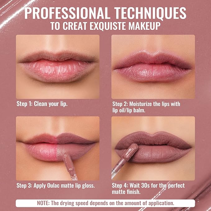 Oulac Matte Liquid Pink Lipstick for Women, Pink Nude Long Lasting Lipstick, Waterproof Lip Stain, No Transfer, Creamy High Pigmented Formula with Vitamin E, Vegan & Cruelty-Free M24-Velvo Beauty