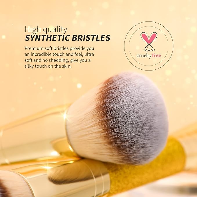 DUcare Powder Concealer Brush Foundation Makeup Brushes Double Ended Perfect for Rounded Taperd Liquid, Cream, Powder,Blending, Buffing-Velvo Beauty