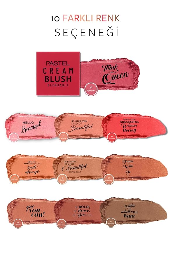 Pastel Cream Blush 48 | Fresh | Healthy & Natural Look | Ligh Weighted Formula | Sebum Control Richly Pigmented | Easily Blendable | Long Lasting | Semi Matte | 0.18 oz.-Velvo Beauty
