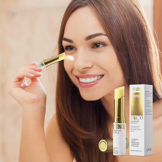 Retinol Eye Stick, Eye Cream for Dark Circles and Puffiness, Hydration and Brightening Eye Balm, Under Eye Cream Anti Aging Visible Results in 3-4 Weeks Reduces Fine Lines Bags-Velvo Beauty