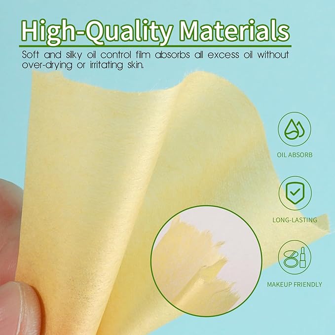 300 Sheets Blotting Paper, HNYYZL Oil Absorbing Sheets for Oily Skin, Oil Control for Face, Makeup Blotting Paper, Natural Oil Absorbing Facial Blotting Sheets for Oily Skin Care (Pack of 3)-Velvo Beauty