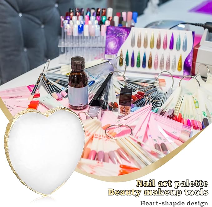 Resin Nail Art Palette Nail Mixing Palette Nail Art Painting Mixed Color Palettes Gold Edge Nail Holder Display Board Cosmetic Mixing Nail Art Palette Tools-Velvo Beauty