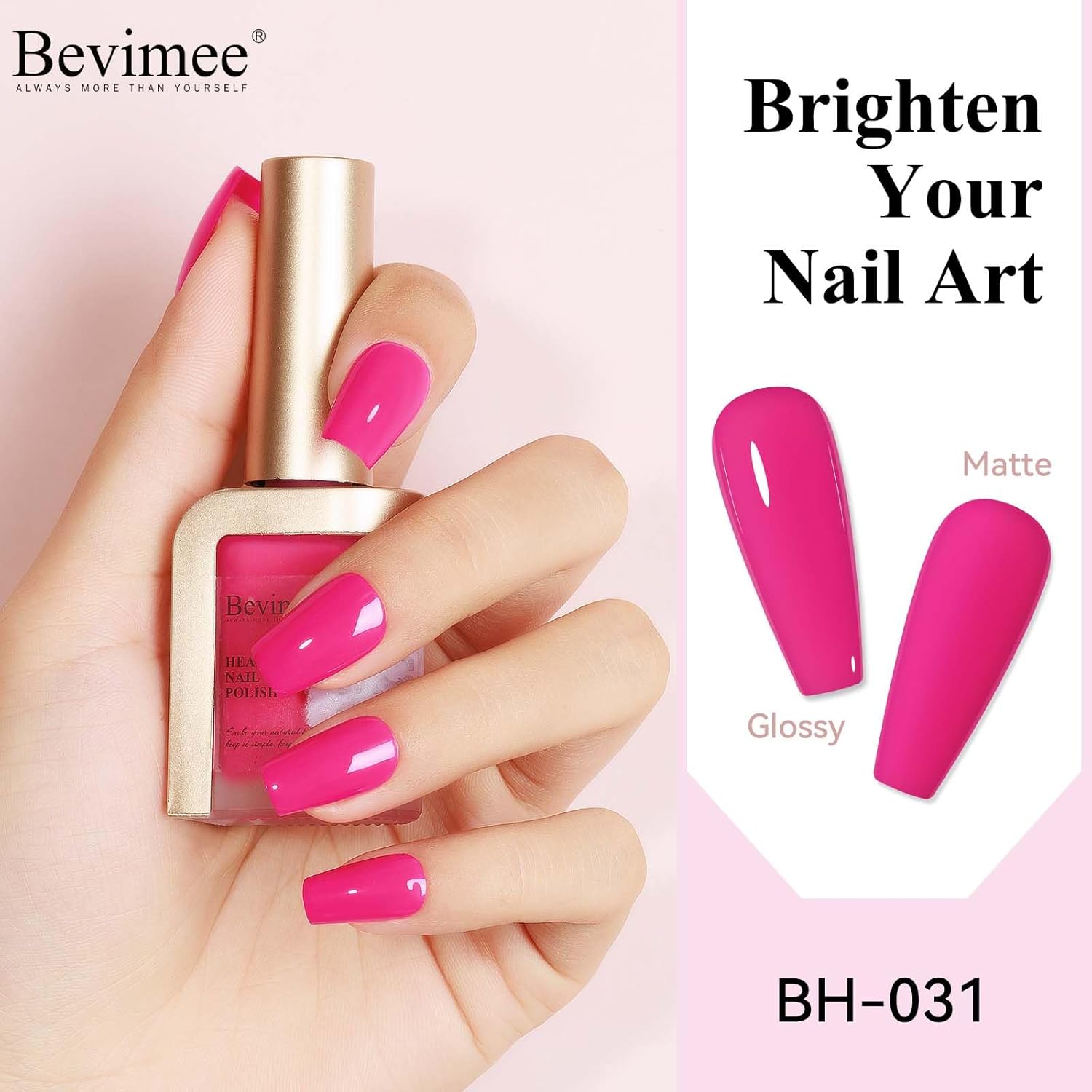 Nail Polish Hot Pink, Air Quick Dry, Nail Lacquer Fuschia Pink Long Lasting & Fast Drying, Color Nail Pigment Oil-based High Coverage for Nail Art Finger Nail Concealer Polish, 1PC 12ML-Velvo Beauty