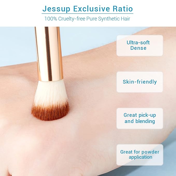 Jessup Eye Makeup Brushes Set, Premium Synthetic Eyeshadow Blending Concealer Eyebrow Eyeliner Brush, 15pcs Labeled Bamboo Make Up Brushes T137-Velvo Beauty