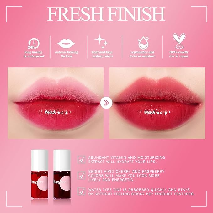 Lip Tint Stain Set, Korean Water Tint Lightweight Non-sticky, Waterproof Long Lasting Liquid Blush & Lip Stain, Transfer-Proof, Matte Finish Lip Color Makeup (made into jam)-Velvo Beauty