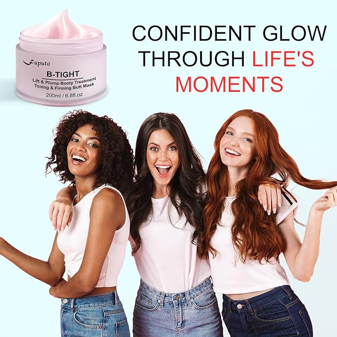 B-TIGHT Body Cream, 200ml Leave-On Booty Enhancing Mask, Firming & Moisturizing Cream, Leave-On Cellulite Mask - Improves Skin Tightness in Buttock Area, Lift sagging skin - 6.76 oz-Velvo Beauty