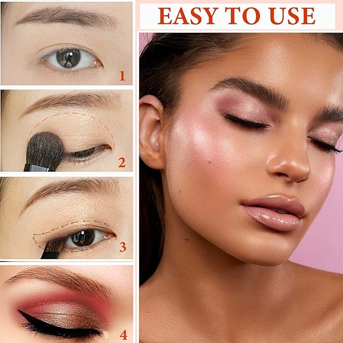 12 Color Naked Eyeshadow Palette,Pearly Earth Color Eyeshadow,Natural Shimmer Eyeshadow Palette,Professional Waterproof and Smudge Proof Eye Shadow Palette Kit,Eye Makeup Set for Women(B)-Velvo Beauty