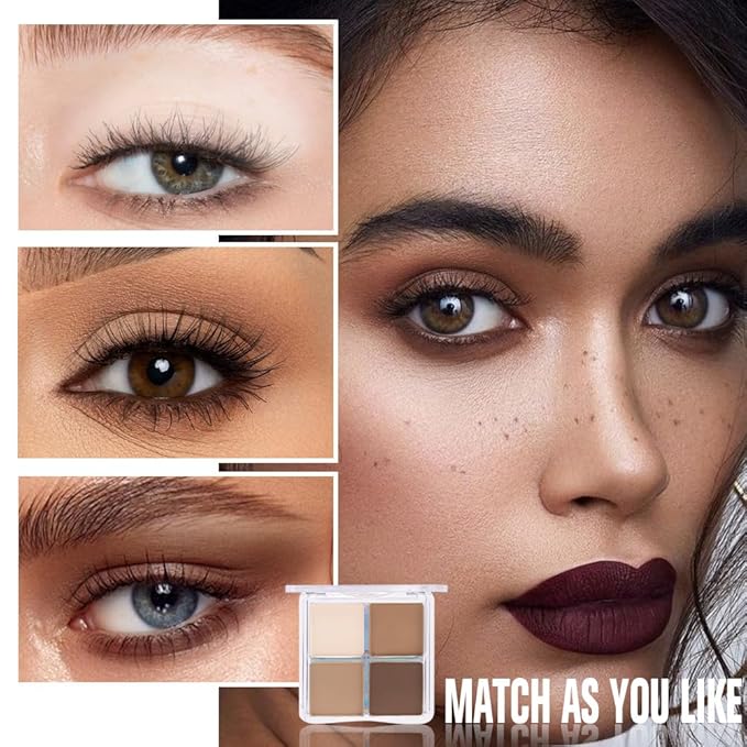 evpct Nude Brown Matte Powder Eyeshadow Quad Palette, Light Nude Pink Natural Dark Brown Matte Smoky High Pigmented Mini Eye Shadow Palette Makeup for Women, Waterproof Smudge Proof Vegan Cruelty-free-Velvo Beauty