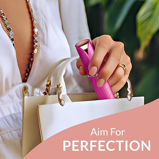 Facial Hair Removal for Women | Electric Razor Device Small Mustache Dermaplaning Remover Tools Tweezers Epilator Trimmer Face Dermaplane Shavers Beauty Gadgets Set Accessories by VISOFO (Rubellite)-Velvo Beauty