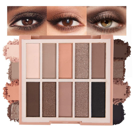 Neutral Nude Eye Shadow Palette,Matte Brown Bronze Naked Cream Eyeshadow Palette,Make Up Pallets for Women Natural Eyeshadows for Eyes Long Lasting Naturing-Looking-Velvo Beauty