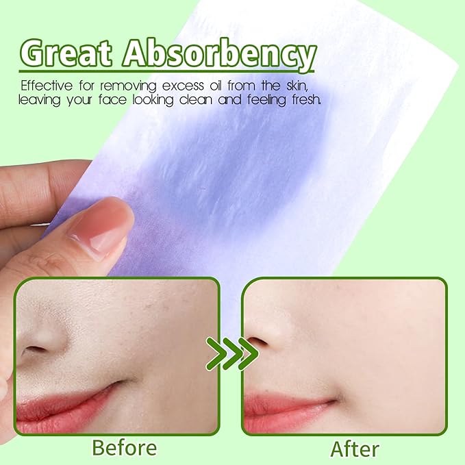 Blotting Paper, HNYYZL Oil Absorbing Sheets for Oily Skin 600 Sheets, Oil Control for Face, Makeup Blotting Paper, Natural Oil Absorbing Facial Blotting Sheets for Oily Skin Care (Pack of 6)-Velvo Beauty